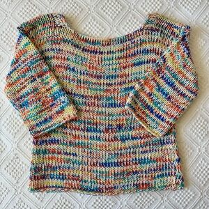 Zara Colourful Knit Women's Scoop Neck Sweater, Medium